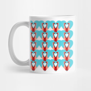 Geese in Heart Pattern Square Mug